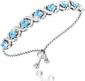 Birthstone Bangle Bracelet for Women Classic Beautiful 925 Sterling Silver Sparkling Gemstone XO Bolo Tennis Bracelet Fine Wrist Jewelry 4.2 Ct, 11"