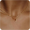 Initial Necklaces for Women, Trendy 14K Gold Plated Layered Necklace Dainty A-Z Letter Custom Name Personalized Choker Necklaces Non Tarnish Fashion Accessories Gold Jewelry Birthday Gifts for Her