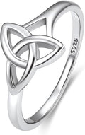 Bestyle 925 Sterling Silver Ring for Women, Minimalist Claddagh Ring Celtic Knot Ring for Women, Irish Promise Wedding Band, Gold/Rose Gold Vermeil Women Band Ring, Stackable, Gift for Her