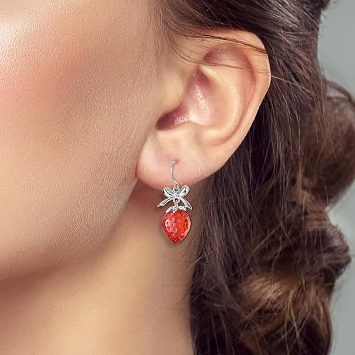 LAZA 925 Sterling Silver Hoop Earrings for Women, Hypoallergenic Huggie Butterfly Dangle Drop Earrings Colorful Flower Earrings Jewelry Gifts