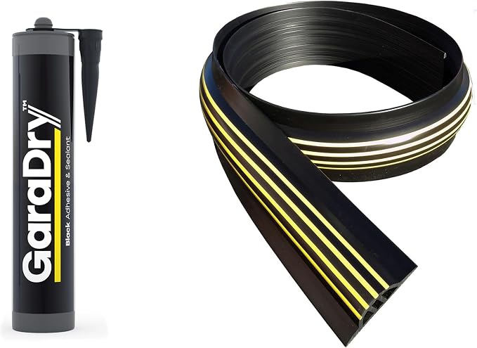 1 ¼” High Garage Door Threshold Seal Kit 10'3" Length | Flexible PVC | Complete by GaraDry