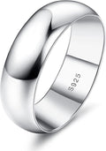 MILACOLATO 925 Sterling Silver Ring for Women Men High Polished Plain Stackable Thumb Rings Tarnish Resistant Wedding Band Ring Comfort Fit Size 4 to 12, 1mm 2mm 3mm 4mm 5mm 6mm