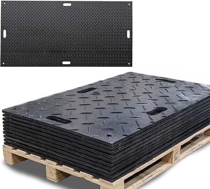 10 Pk 3' x 8' - 1/2" Thick Heavy Duty Ground Protection Mats - Easily Supports by MyteeProducts