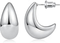 Gacimy Chunky Earrings for Women, Teardrop Earrings with 925 Sterling Silver Post, 14K Gold Plated Statement Drop for Women