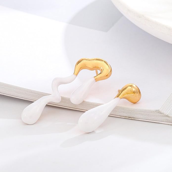 Teardrop Earrings Gold Palated Earrings Large Irregular Geometric Studs Big Lightweight Waterdrop Earrings Jewelry for Women