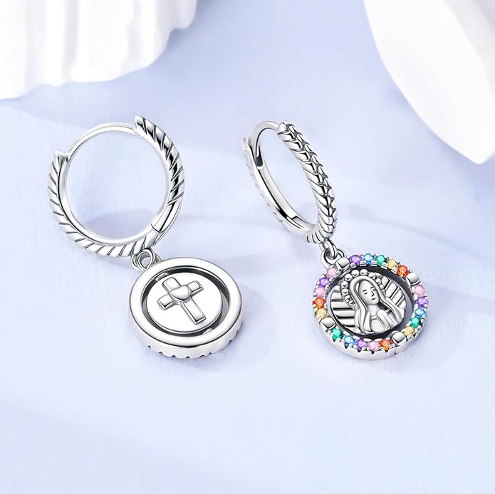 LAZA 925 Sterling Silver Hoop Earrings for Women, Hypoallergenic Huggie Butterfly Dangle Drop Earrings Colorful Flower Earrings Jewelry Gifts