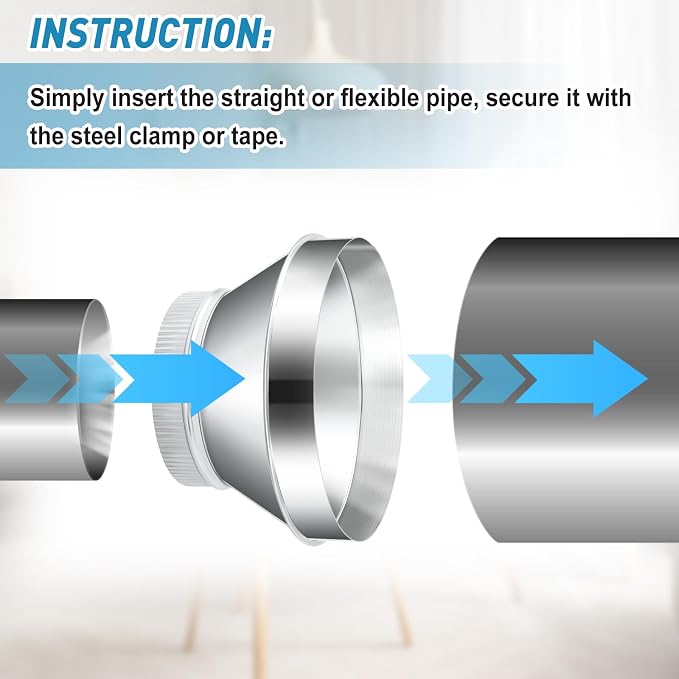 1 Pcs 12 Inch to 8 Inch Duct Reducer Increaser | Galvanized Steel Air Duct - Image 4