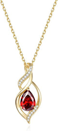 FANCIME Birthstone Necklace for Women Teardrop Necklace S925 Sterling Silver Infinity Love Birthday Gifts for Mom Women Girls, 16"+2" Inches