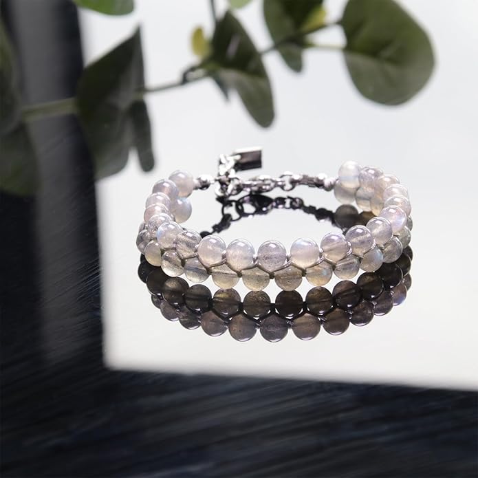HASKARE Real Crystal Bracelet Women Valentine Day Gift for Her, Real Malachite Handmade Bracelets Gift for Mom from Daughter, Premium Gemstone Protection Gift for Women Healing Anxiety Relief