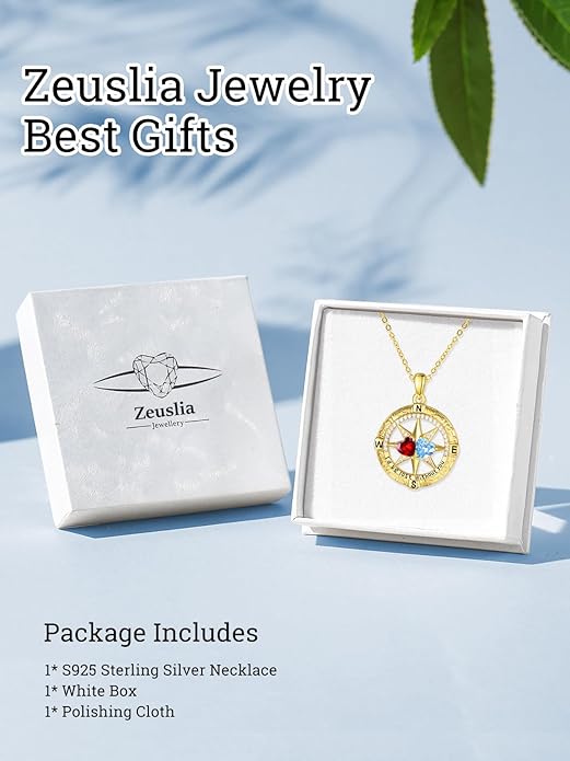 Valentine's Day Gifts for Wife 925 Sterling Silver Double Birthstone Pendant Necklaces I Love You for Always and Forever Necklace Anniversary Birthday Gifts for Wife Girlfriend Mom Her