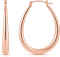 Gacimy Chunky Hoop Earrings for Women, 14K Gold Plated Oval Hoop Earrings with 925 Sterling Silver Post