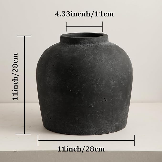 Large Ceramic Vase, Rustic Farmhouse Terracotta Flower Vase - Image 5