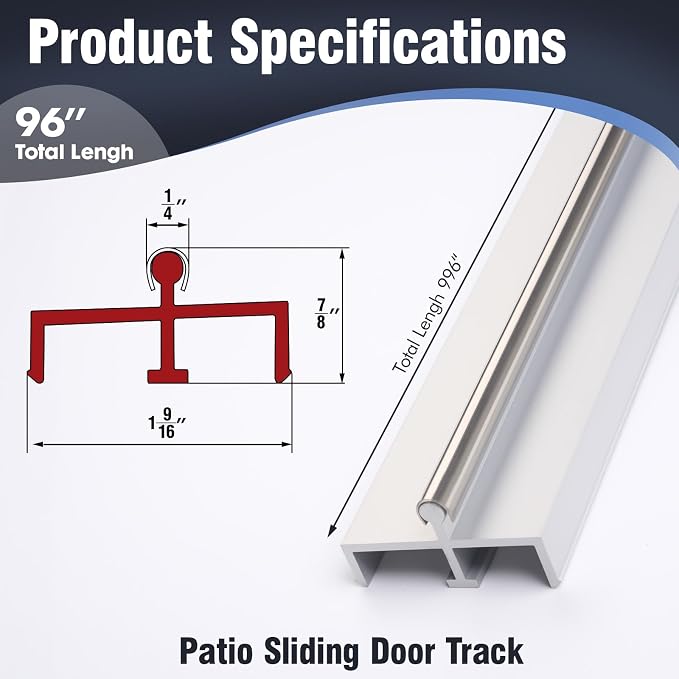 Aluminum Sliding Door Double Panel Track, Paito Glass Sliding Door Replacement - Image 2