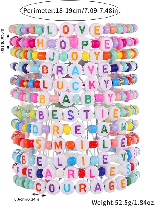 Friendship Bracelets Boho Stackable Bracelets for Women Surfer Heishi Clay Bead Bracelets Stretch Preppy Bracelets Colorful Boho Bracelets for Women