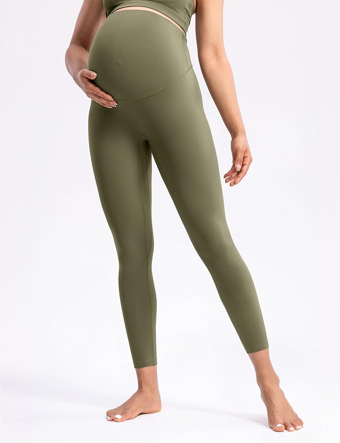 POSHDIVAH Women's Creamluxe Maternity Leggings 25"/28" Over The Belly Pregnancy Yoga Pants Active Workout Leggings