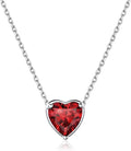 ChicSilver 925 Sterling Silver 12 Months Sparkling Round Cut Created Birthstone Pendant Necklace, 16 Inch Rolo Chain