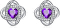 MEDWISE 925 Sterling Silver Birthstone Stud Earrings for Women Birthday Jewelry Gifts for Daughter Mother Women Valentines Day Gifts for Her