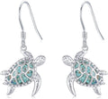 Ocean Earrings 925 Sterling Silver Turquoise Sea Animal Dangle Drop Earrings Beach Themed Jewelry Gifts for Women Girls