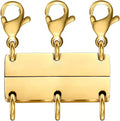 Layering Necklace Clasp,18 K Gold and Silver Separator for Stackable Necklaces