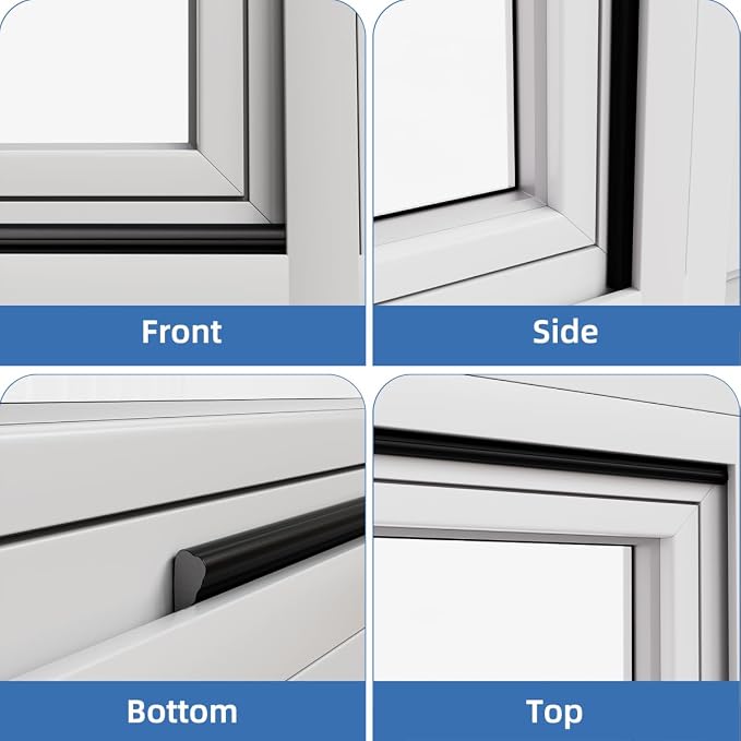 Kneelisa Wedge-Shape Window Weather Stripping Door Frame Seal 196” Black | - Image 8