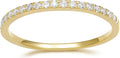 EAMTI 2mm Wedding Band Cubic Zirconia Half Eternity Stackable Brass Engagement Ring Size 3-13