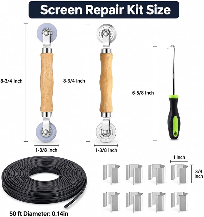 King&Charles Window Screen Replacement, 6in1 Window Screen Door Repair Kit | - Image 7
