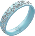 Knot Theory Nordic Bloom Silicone Ring for Men Women - Baby Blue, Lavender, Pink, RoseGold, Sky Blue Breathable Comfort Fit 6mm Bandwidth