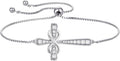 YL Cross Bracelet 925 Sterling Silver Infinity Sideways Link Bracelet Birthstone Jewelry for Women