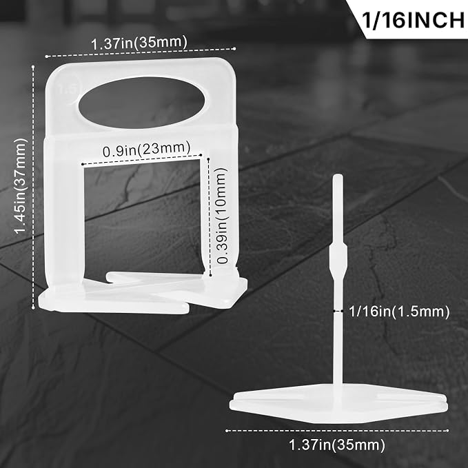 500 Tile Spacers 1/16 Inch Tile Leveling Clips - Image 2