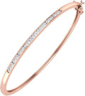 1/2 Carat Channel Set Round-Cut Natural Diamond Bangle Bracelet for Women in 14K Gold (SI1-SI2 Clarity)