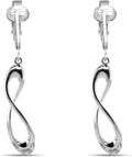 Silver Clip On Earrings For Women, They Look Pierced, Don't Pinch & Won't Fall Off, Hypoallergenic & Lightweight