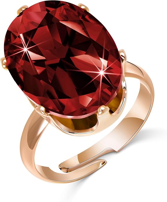 Linawe Cubic Zirconia Imitation Diamond Moissanite Rings for Women, 14K Gold/Rose Gold/Silver Adjustable Chunky Ring, Costume Rhinestone Jewelry for Wedding Engagement