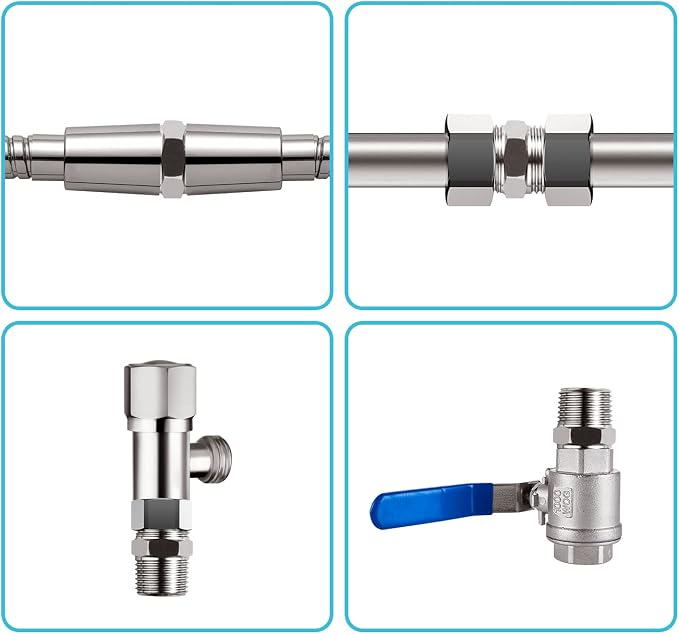 OFFO Shower Hose Extension Connector, 1/2 to 1/2 Shower Hose Extender Fitting - Image 7