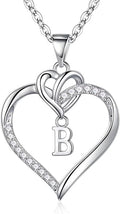 STORUP Valentines Gifts for Her Teen Girls - Heart Initial Necklaces for Women Girls, 14K-Gold-Plated CZ Initial A-Z Heart Necklaces for Teen Girl Jewelry Valentines Gifts for Women Mom Wife Sister