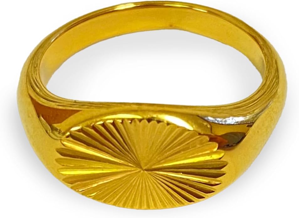 Elegant 18K Gold Plated Stainless Steel Ring – Fine Metal-Plated Jewelry with Durable, Scratch-Resistant Design for Daily Wear & Special Occasions