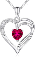 925 Sterling Silver Heart Necklace for Women Birthstone Necklace Silver Jewelry for Womens Jewelry Gifts for Women Her Mom