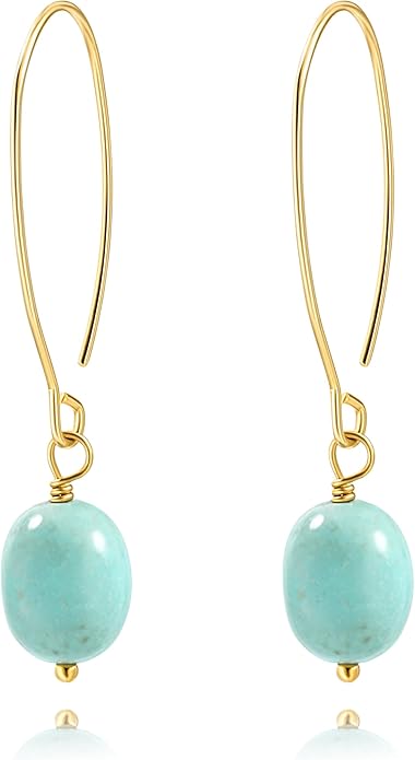 Geometric Drop Dangle Earrings Boho Statement Long Hoops 18k Gold Plated Lightweight Earrings for Women Girls