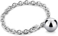 Dankadi Women 925 Sterling Silver Round Cable Wire Link Bracelet Charm Heart-Bell-Square-Circle Pendant Chain Bangle Fine Jewelry Gift For Wife Her