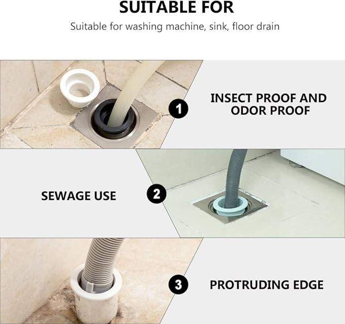 jojofuny 40pcs Drain Seal for Washing Machine and Bathroom Floor Drains Elastic - Image 3