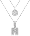 14K Gold Plated Alphabet Necklace Cubic Zirconia Letter Pendant, Personalized Name Jewelry Gift for Women, Customizable A-Z, Birthday/Mothers Day Gifts for Womens