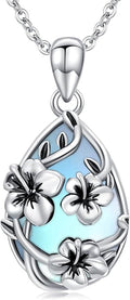 JUSTKIDSTOY Moonstone Necklace 925 Sterling Silver Teardrop Pendant Necklace Jewelry Gifts for Women Girls