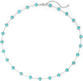 Created Turquoise Necklace for Women 14K Gold Plated Beaded Heart Choker Boho Necklaces Handmade Beach Summer Everyday Western Jewelry Gifts