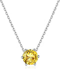 ChicSilver 925 Sterling Silver 12 Months Sparkling Round Cut Created Birthstone Pendant Necklace, 16 Inch Rolo Chain
