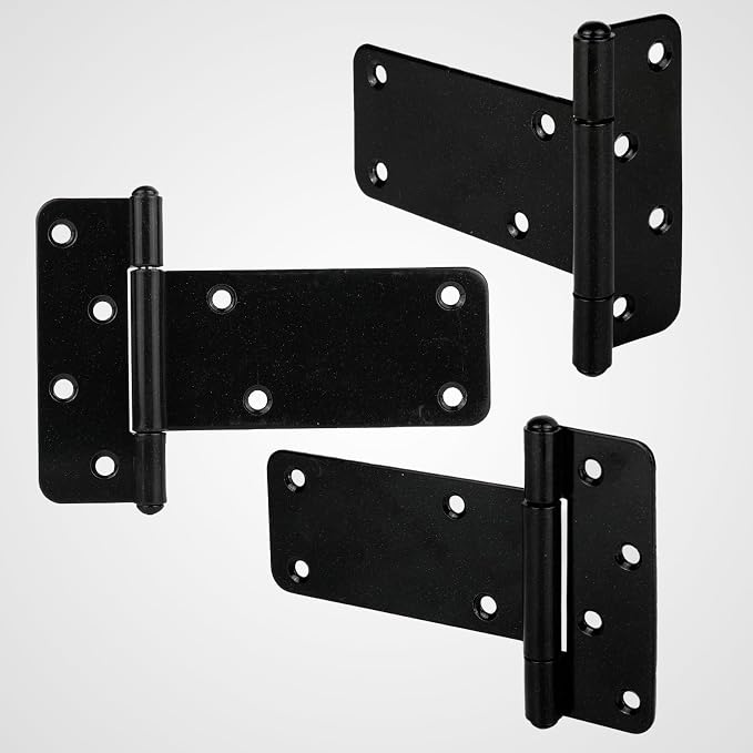 4 Pack 6” Heavy Duty Gate Hinges, 280 Lbs Capacity Black Door Hinges | T Gate - Image 8