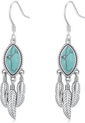 Western Earrings for Women 925 Sterling Silver Turquoise Western Country Dangle Drop Earrings Country Jewelry Gifts for Cowgirl Cowboy