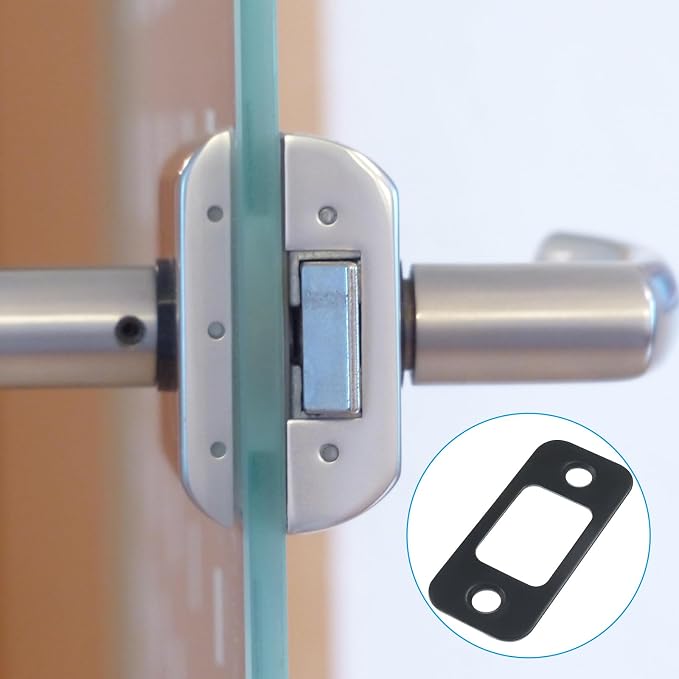 1 Pcs Black Deadbolt Strike Plate | 1" x 2 1/4", Round Corner, Door Latch - Image 6
