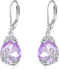 POPLYKE Celtic Filigree Teardrop Drop Dangle Earrings Sterling Silver Leverback Earrings Jewelry for Women