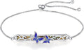 Dragonfly Bracelet 925 Sterling Silver Butterfly Bracelet Adjustable Celtic Moon Bracelet Irish Celtic Jewelry Gifts for Women