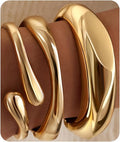 Chunky S925 Sterling Silver Plated Bangle Bracelets Stack for Women, Thick Statement Silver Plated Stackable Bangle Cuff Bracelets Set,Trendy Big Large Gold Bracelet Stacked Fashion Jewelry Gifts Non Tarnish