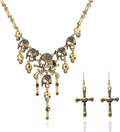 Jewelry Fashion Multi-Level Pirate Skull Tassel Charm Necklace Collar Bib for Women Horror Necklace Punk